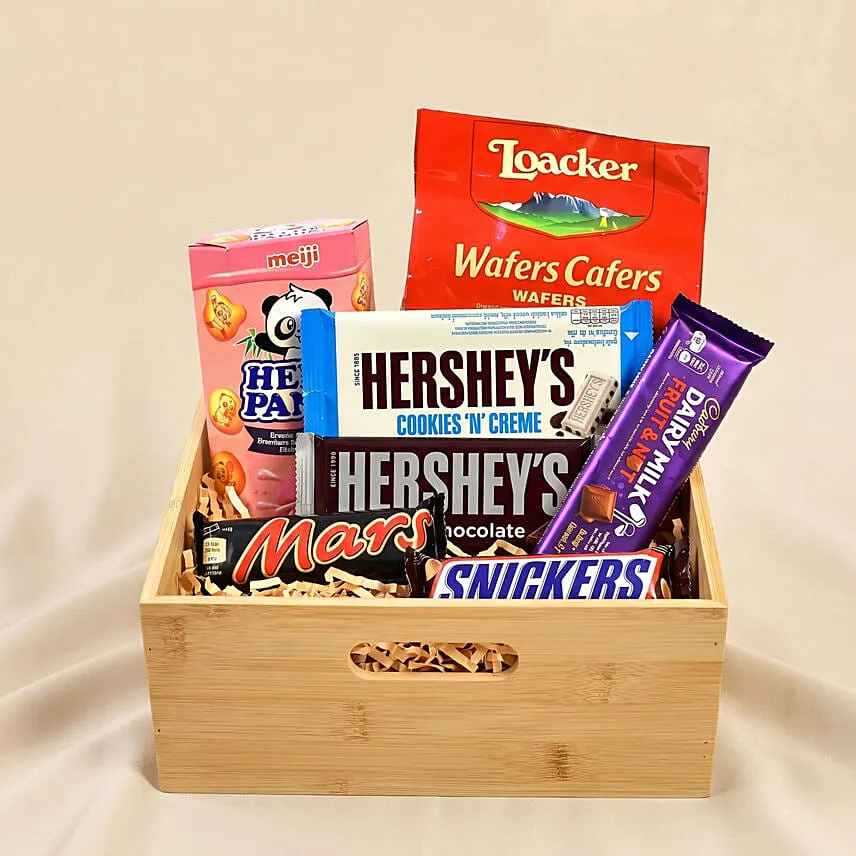 Choco Loaded Wooden Basket