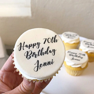 Sweet Sentiments Cupcakes - Personalized Vanilla Delights for Special Occasions