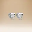Omnia Signature Heart Earrings in 18K White Gold with Diamonds
