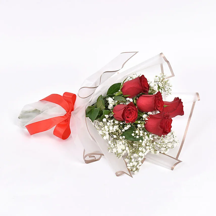 Pretty Red Roses in a Bunch