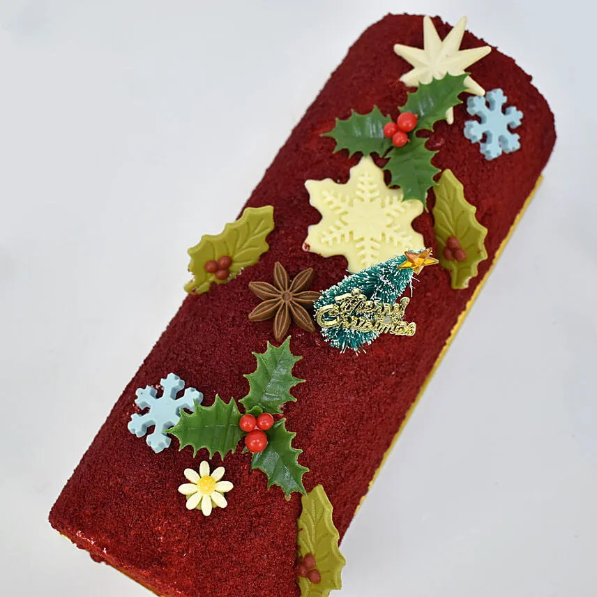 Flavoursome Red Velvet Log Cake