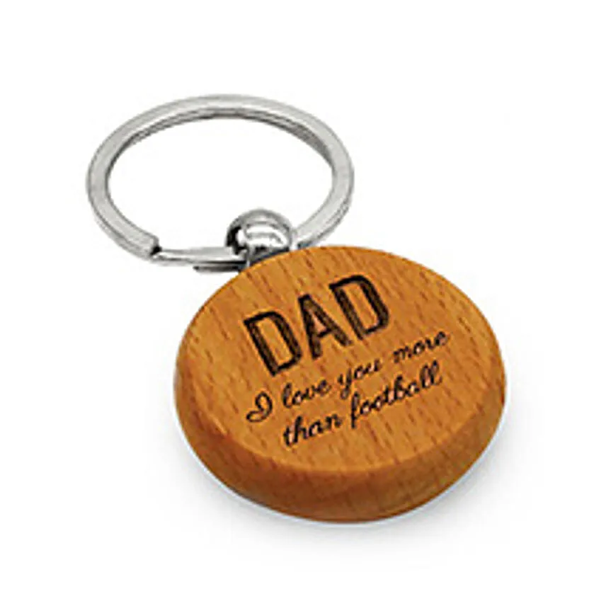 Love You Dad Engraved Round Keychain