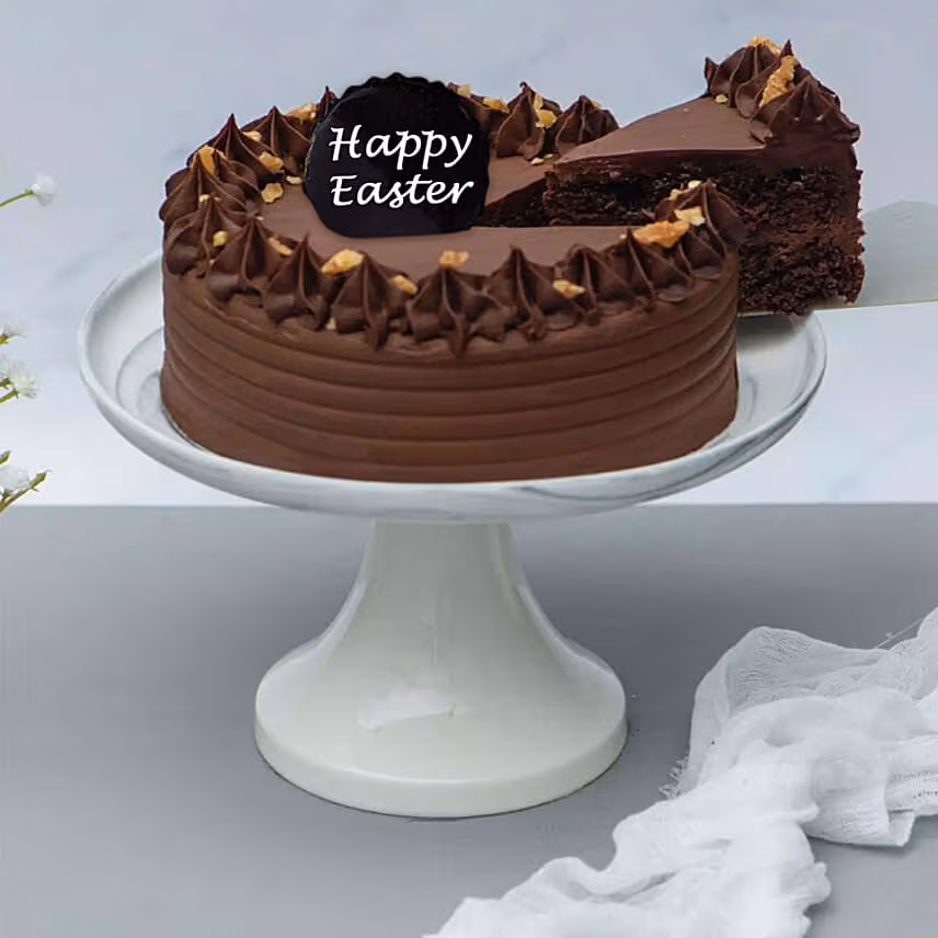 Crunchy Walnut Chocolate Cake for Easter