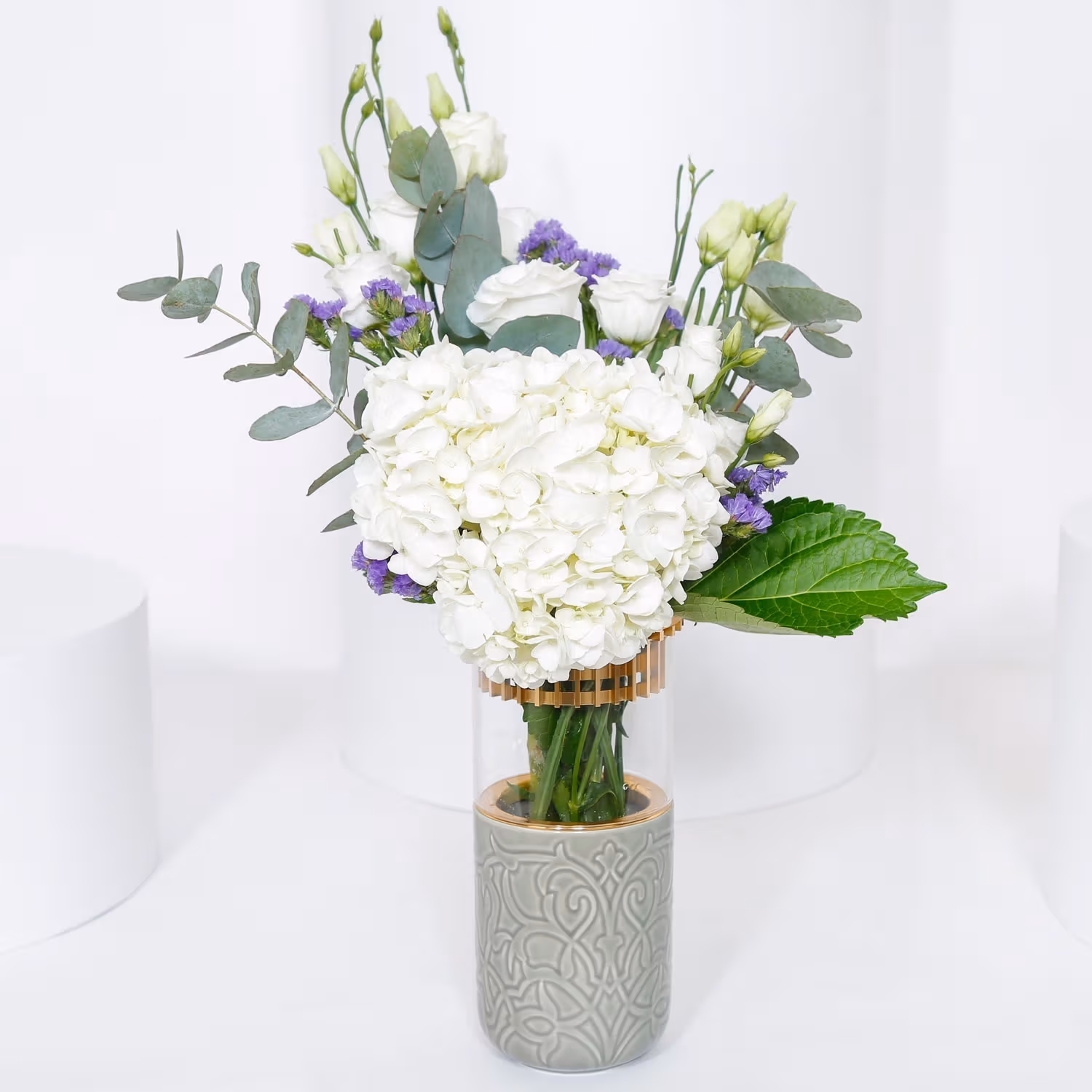 White Hydrangea with Umrah Topper