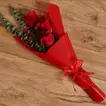 Elegant Red Roses Bouquet with Designer Chocolate Mono Cake Combo