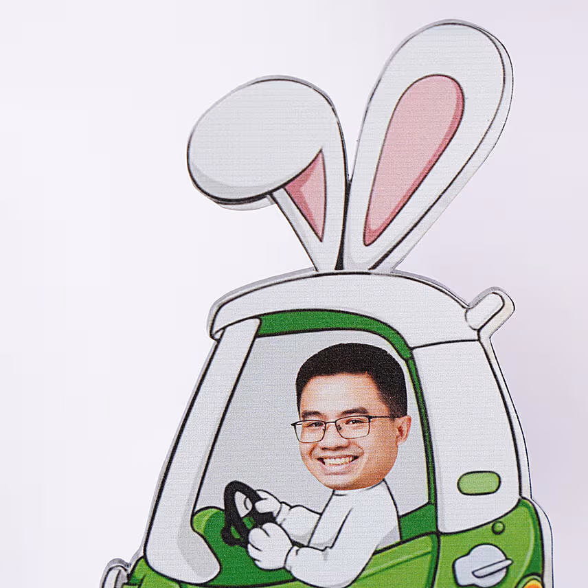 Bunny Ears Car Personalised Caricature