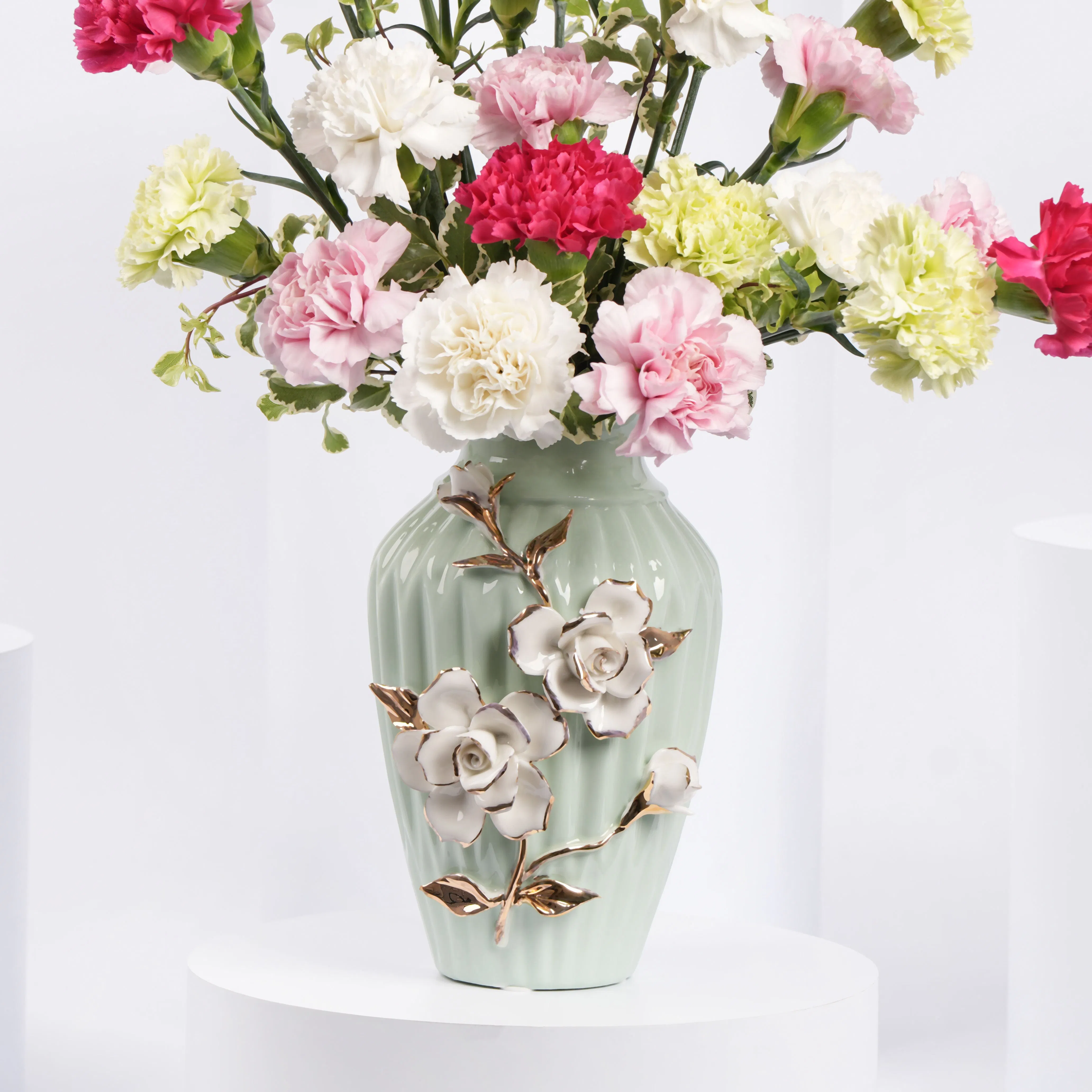 Elegant Carnation Bouquet in a Luxurious Designer Vase