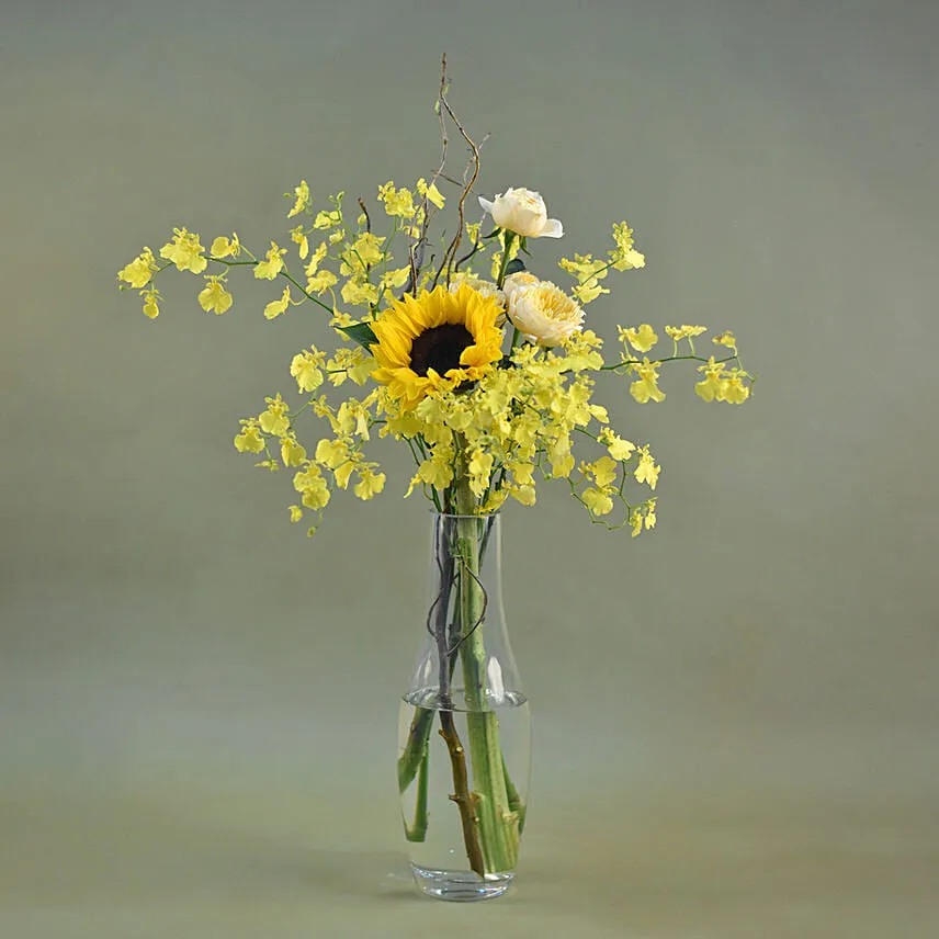 Gleaming Flowers Bottle Vase