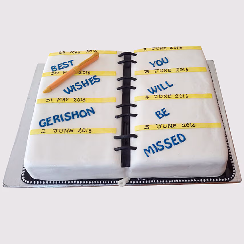 Farewell Notebook Vanilla Cake