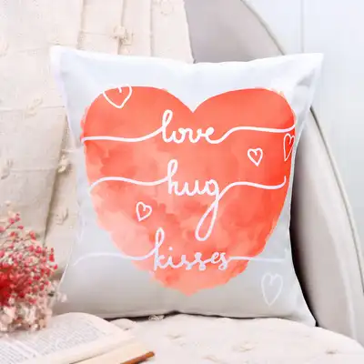 Romantic Love Hug Kisses Valentine Cushion – Perfect Gift for Your Loved One