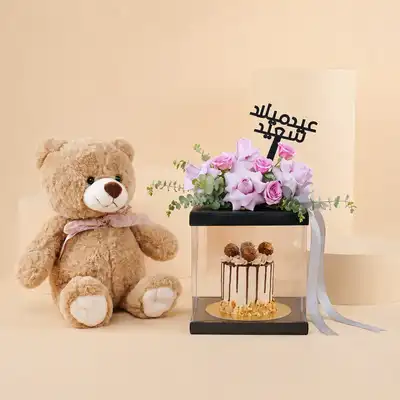 Birthday Rose Stand | Cake With Teddy Bear