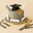 Delightful Graduation Cap Cake with 3D Design - 1.5 Kg - Chocolate