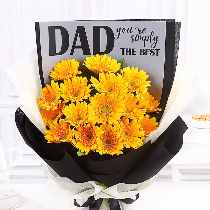 Vibrant Gerbera Bouquet For Best Dad