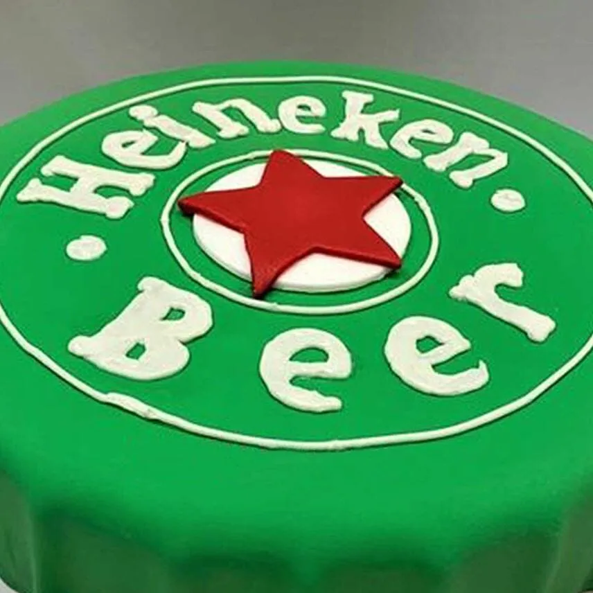 Heineken Themed 3D Cake Vanilla