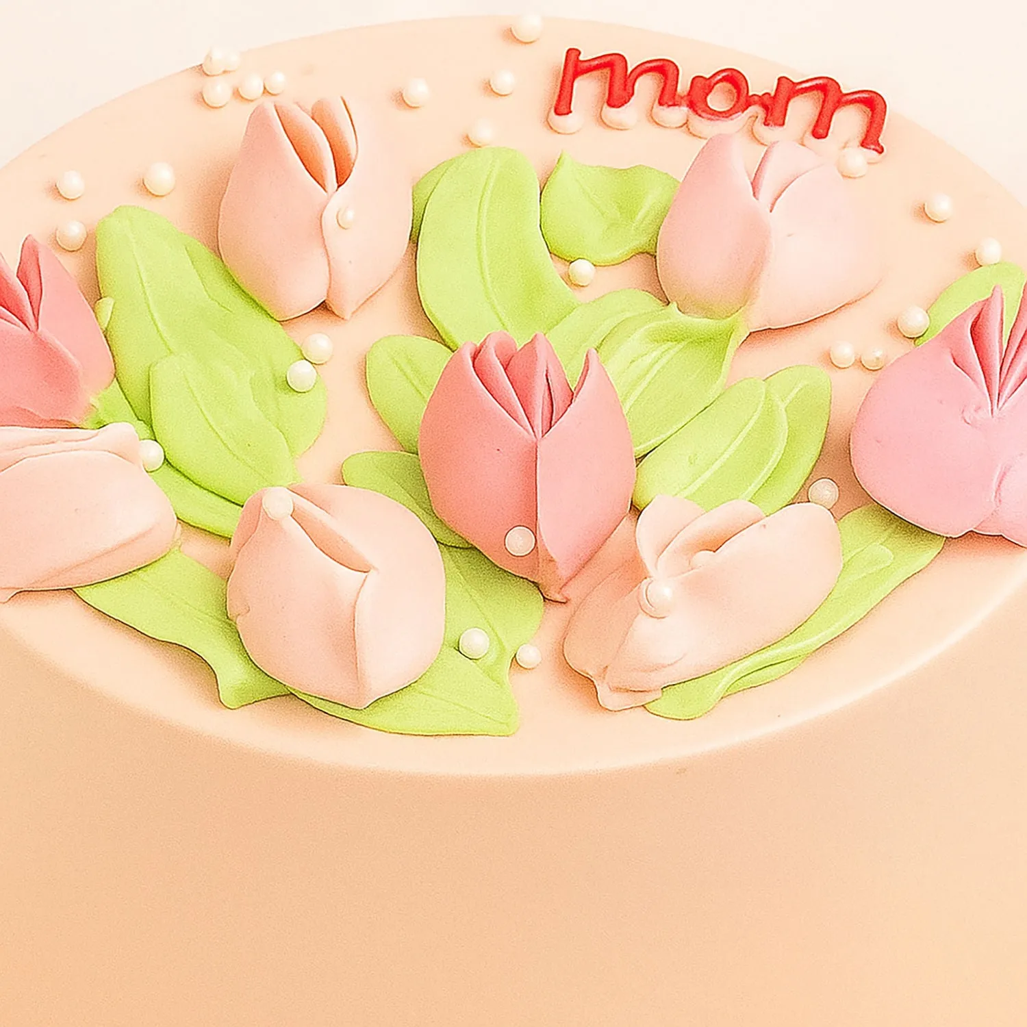 Pink Tulips Mom's Cake