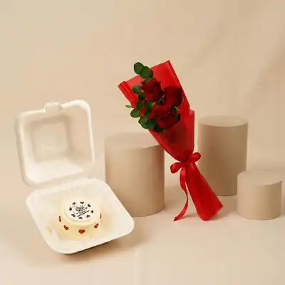 Happy Anniversary Mini Cake - With Flowers