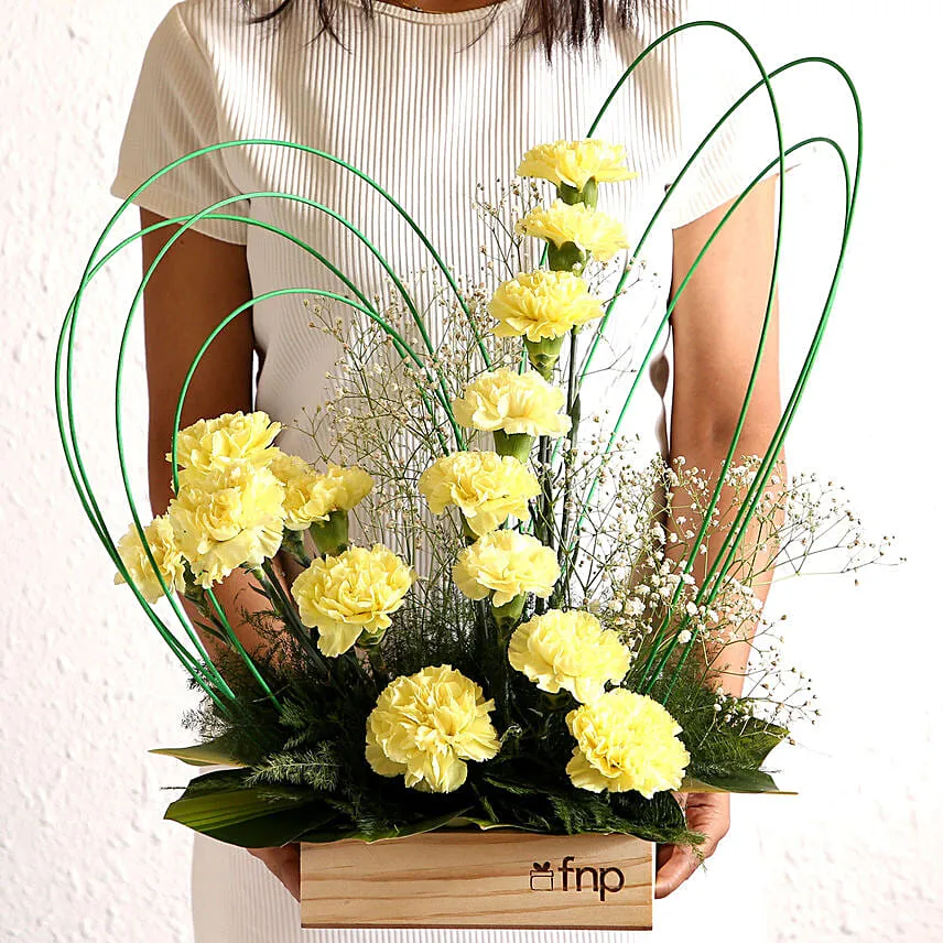 Brighter Than Sunshine Carnations Arrangement