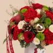 Festive Christmas Floral Arrangement in Decorative Jug