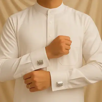 Luxurious Signature Jewelry Checkered Cufflinks for Men