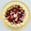 Delightful Red Velvet Cake with Cream Cheese & Fresh Fruits