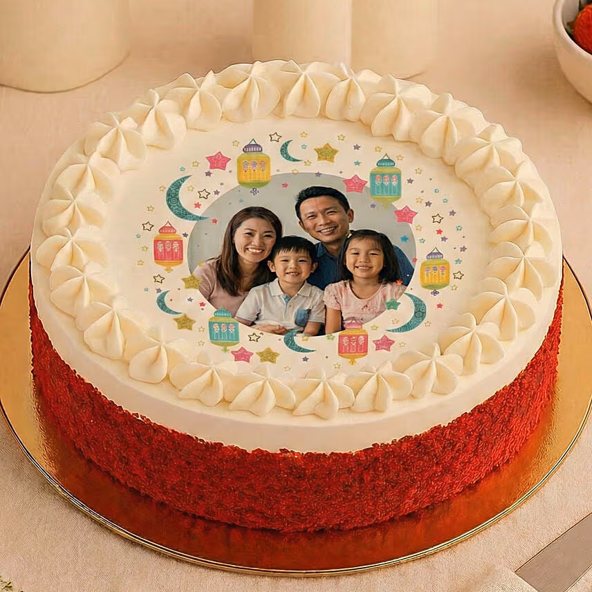 Selamat Hari Raya Red Velvet Photo Cake
