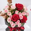 Romantic Valentine Combo: Exquisite Spray Rose Bouquet with Heart-Shaped Balloon