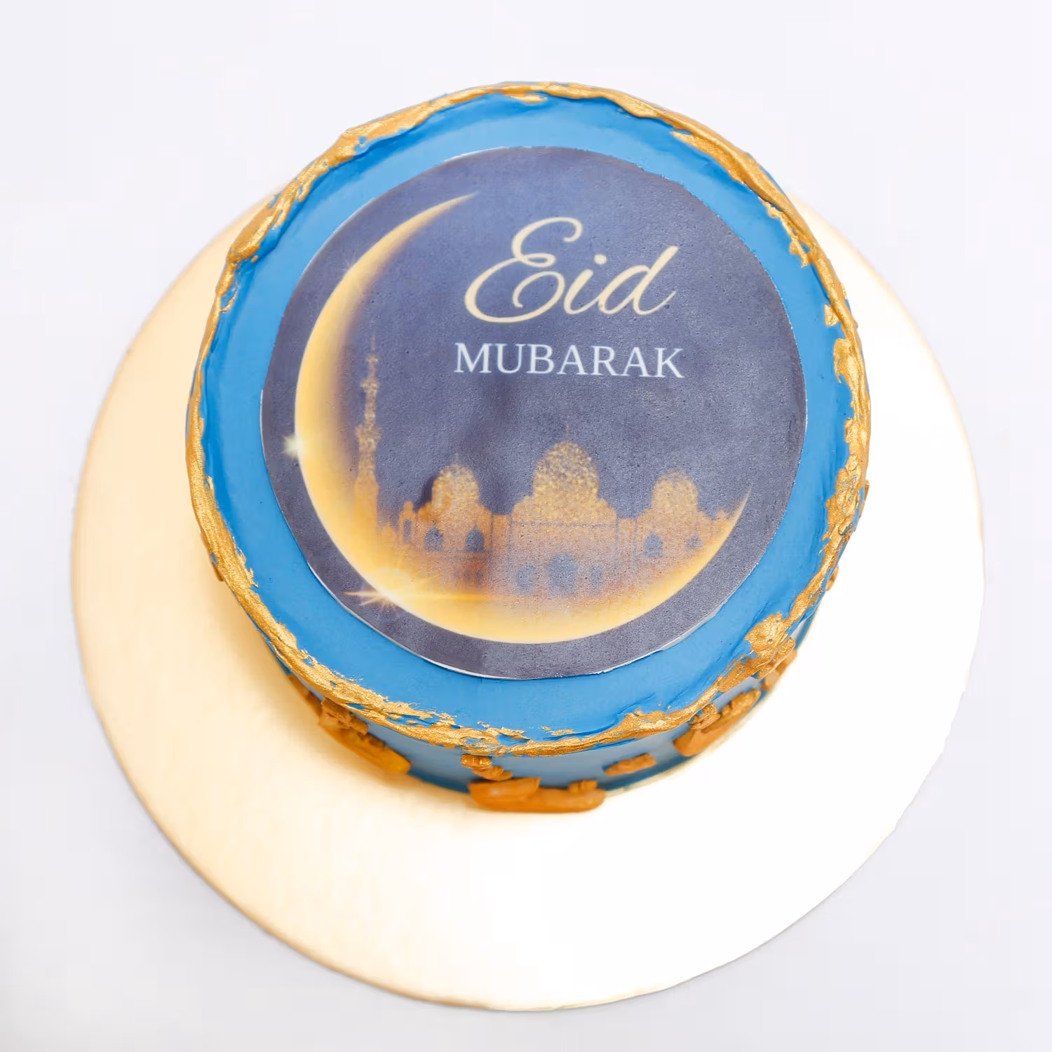 Eid Mubarak Turquoise Red Velvet Cake - 600g Celebration Delight
