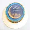 Eid Mubarak Turquoise Red Velvet Cake - 600g Celebration Delight