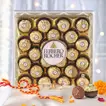 Bhai Dooj Blessings Combo: Ferrero Rocher Chocolate Delight with Mauli Thread and Roli Chawal