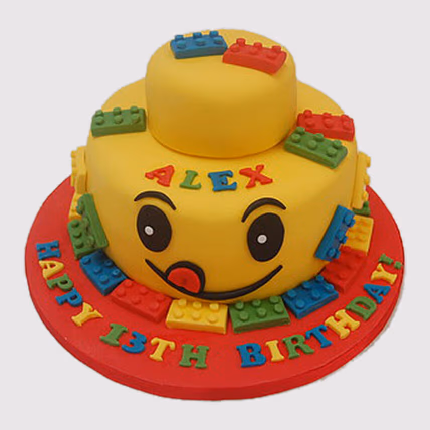 Yellow Lego Piece Truffle Cake