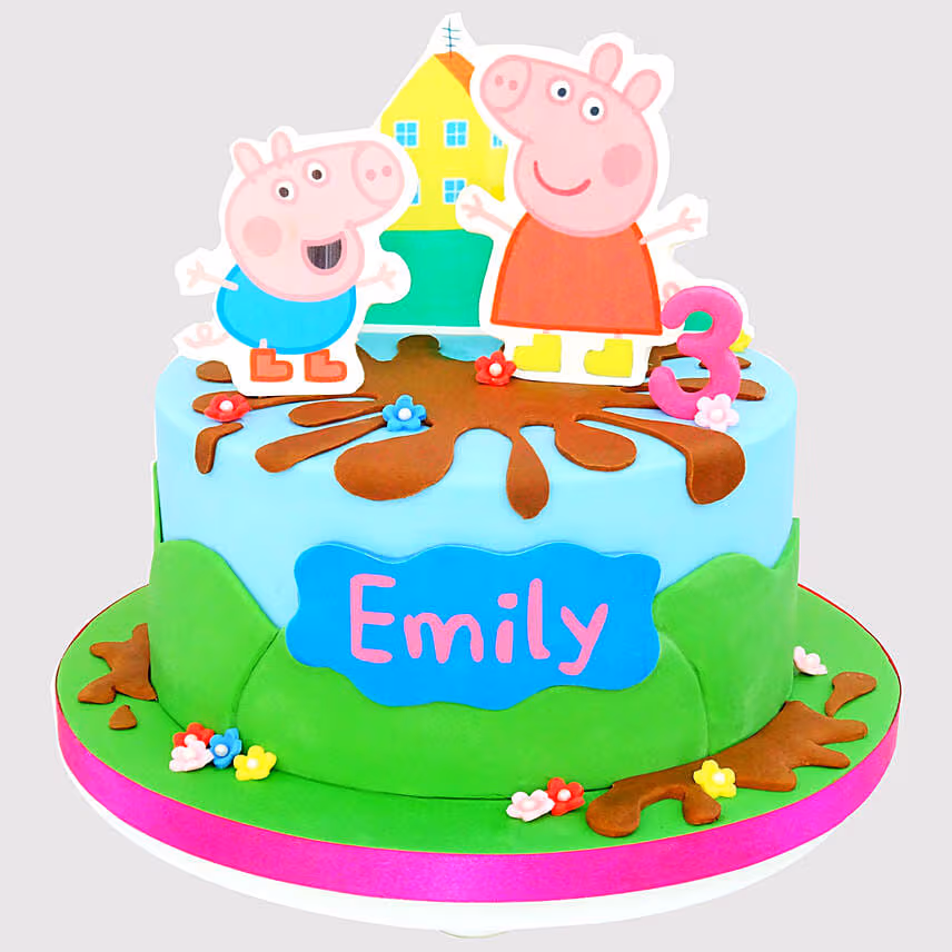 Mumy Pig and George Pig Vanilla Cake