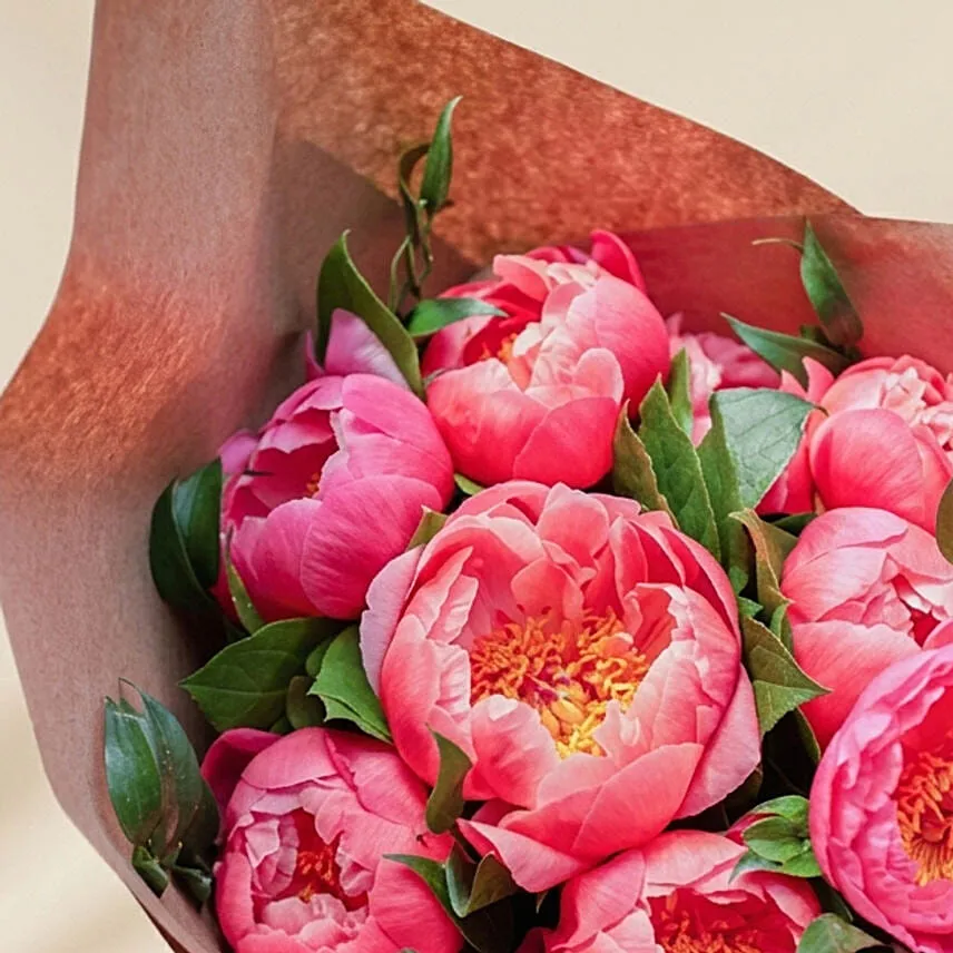Classique Coral Peonies Bunch