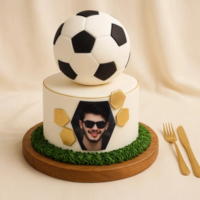 Kickoff Kids Photo Cake - Chocolate