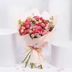 Blushing Pink Spray Rose Bouquet with Gourmet Chocolates