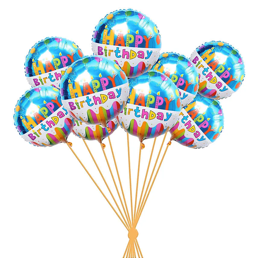 Bouquet of 9 Happy Birthday Balloon