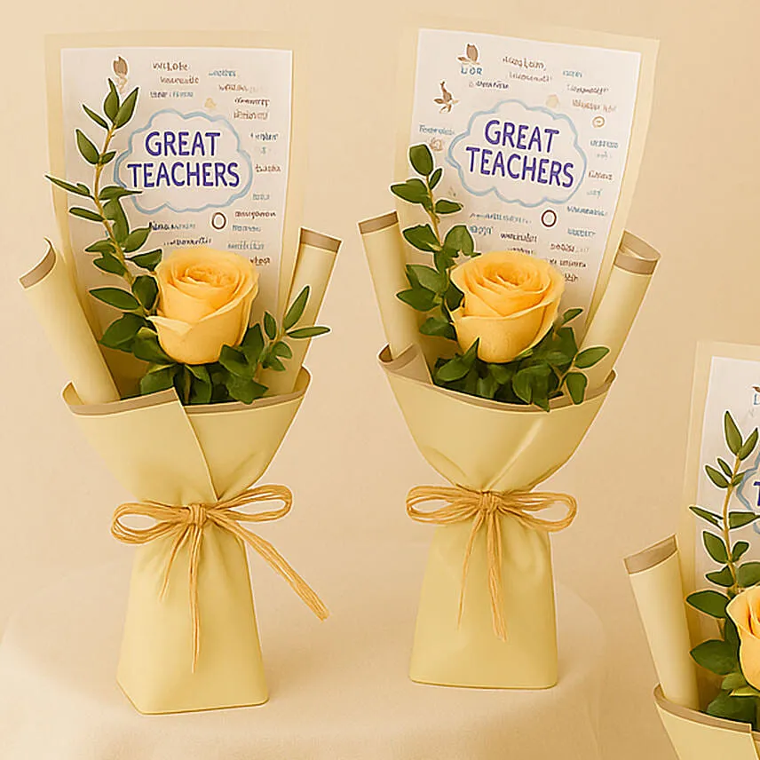Roses Bouquet Set of 4 for Teacher