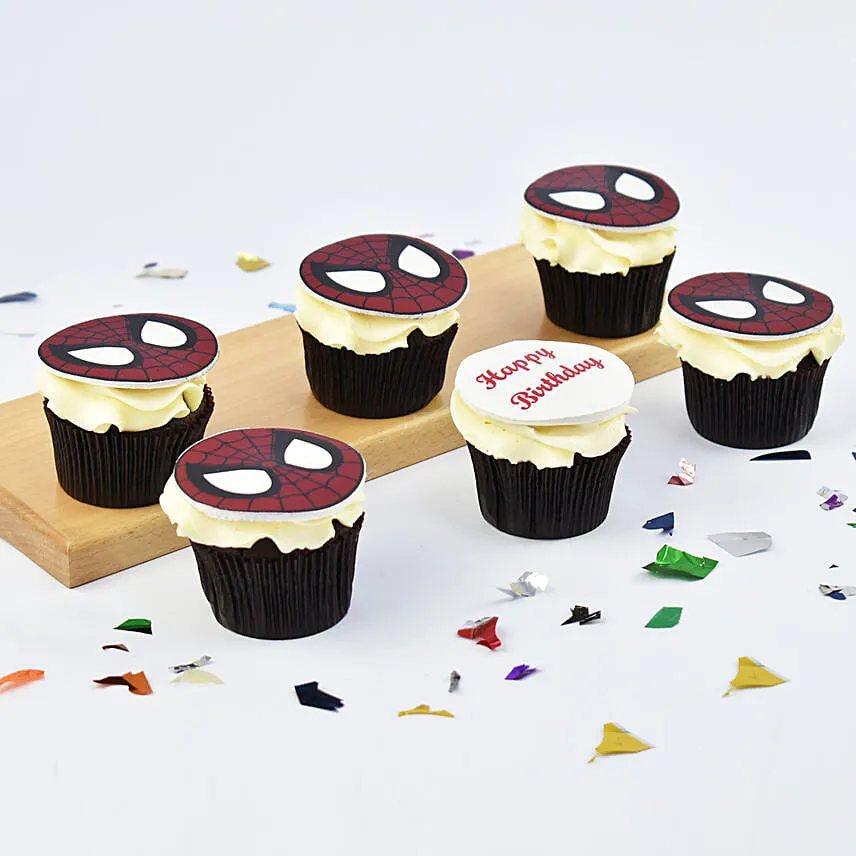 Spiderman Theme Cup Cake