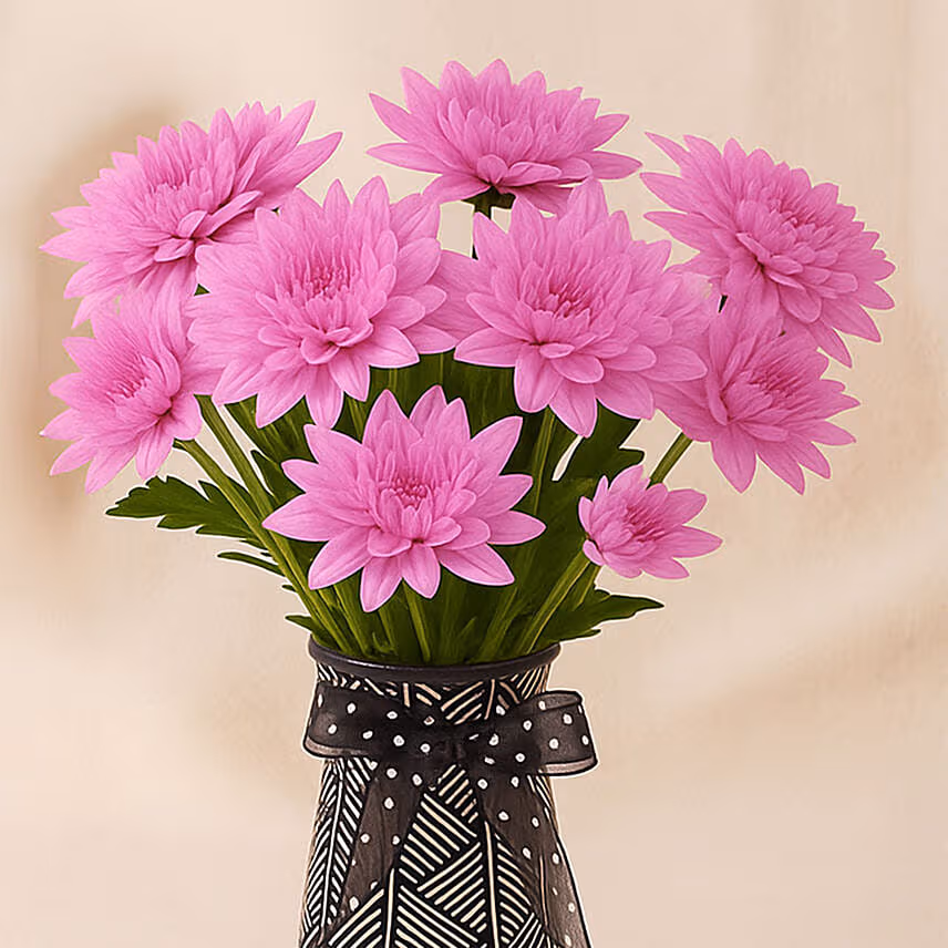 Mothers Day Chrysanthemum Flowers Vase