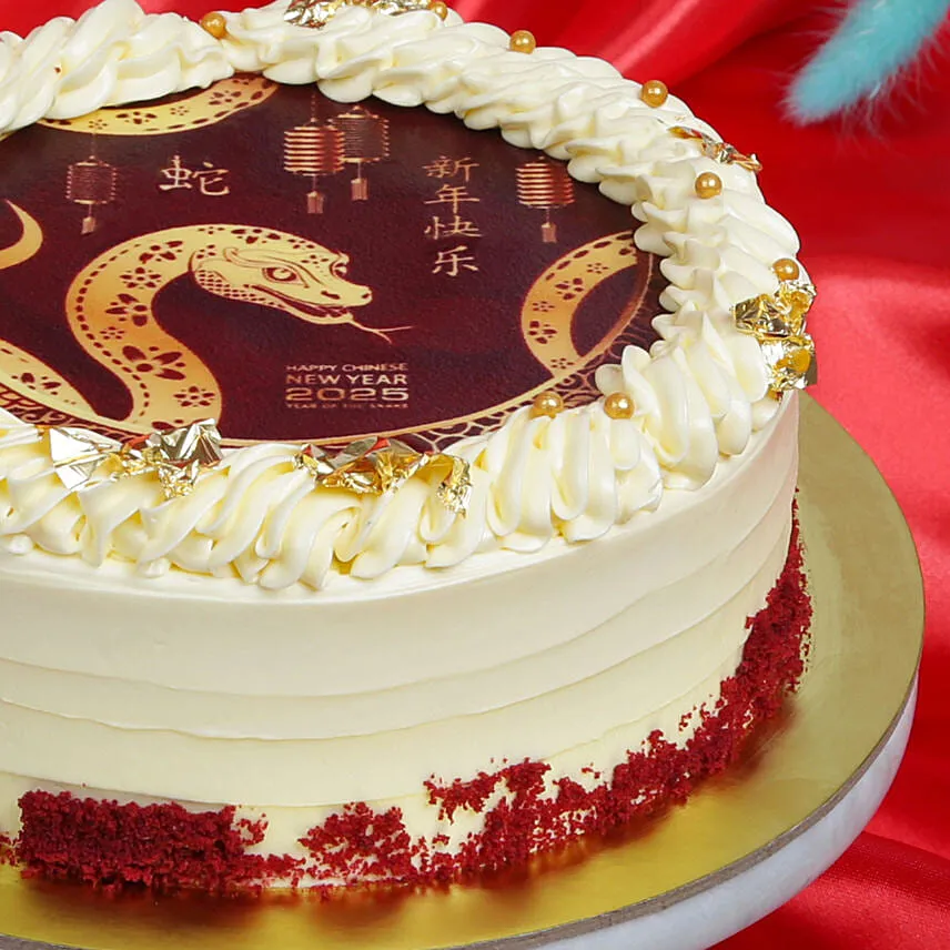 CNY Red Velvet Round Cake 6 Inches