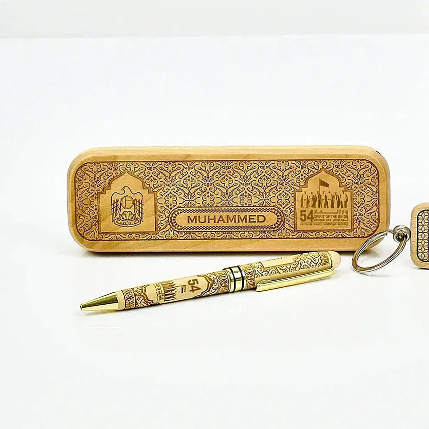 National Day Pen with Box keychain n Bottle