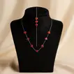 Scarlet Love Necklace Set with Vibrant Rose Bouquet