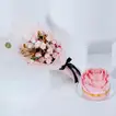 Elegant Pink Floral and Chocolate Cake Delight Combo