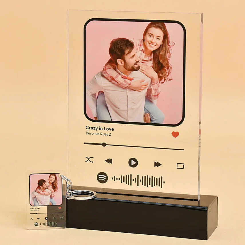 Spotify Personalised Led Lamp With Keychain