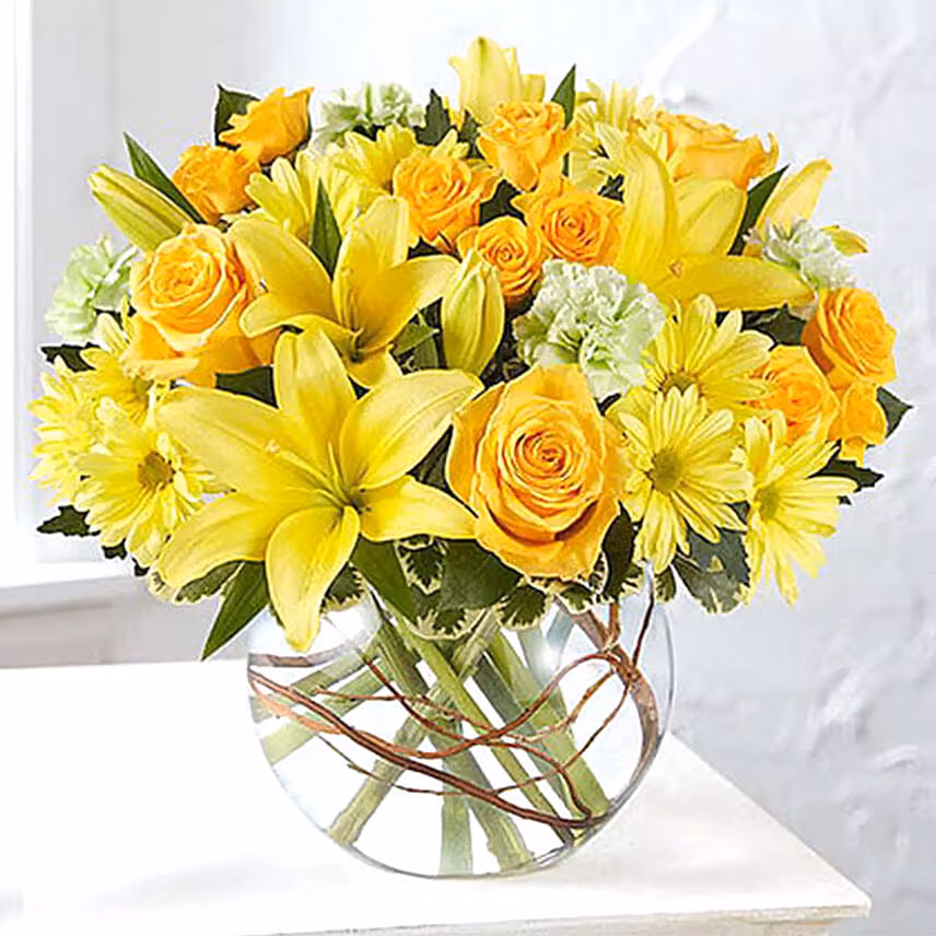 Happy Flowers Arrangement With Ferrero Rocher