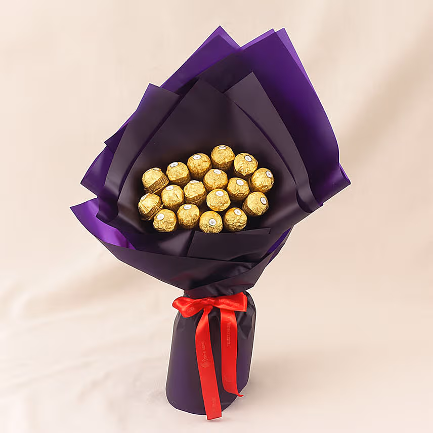 Elegant Blue Ferrero Rocher Bouquet