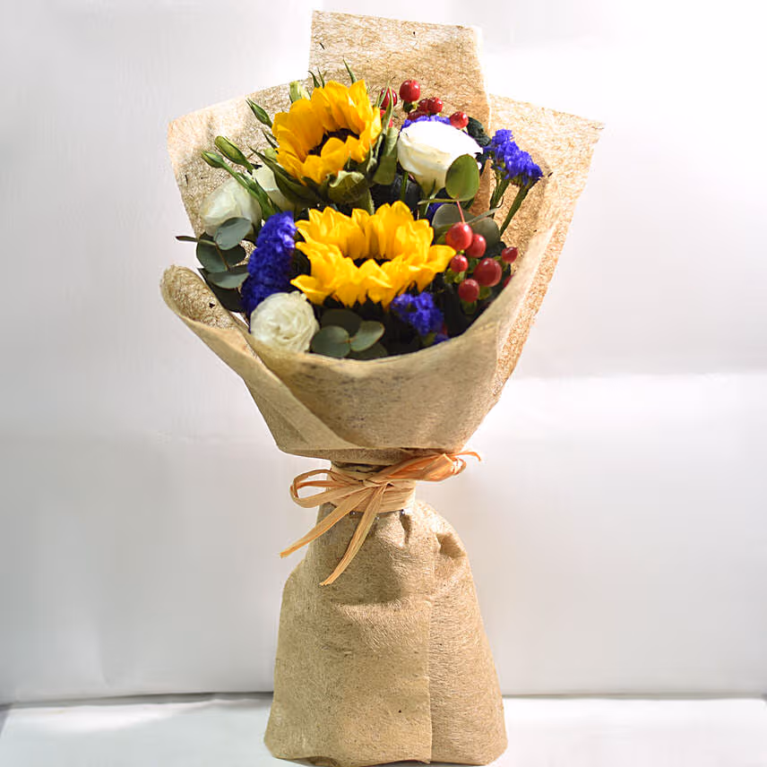 Appealing Mixed Flowers Bouquet With Ferrero Rocher