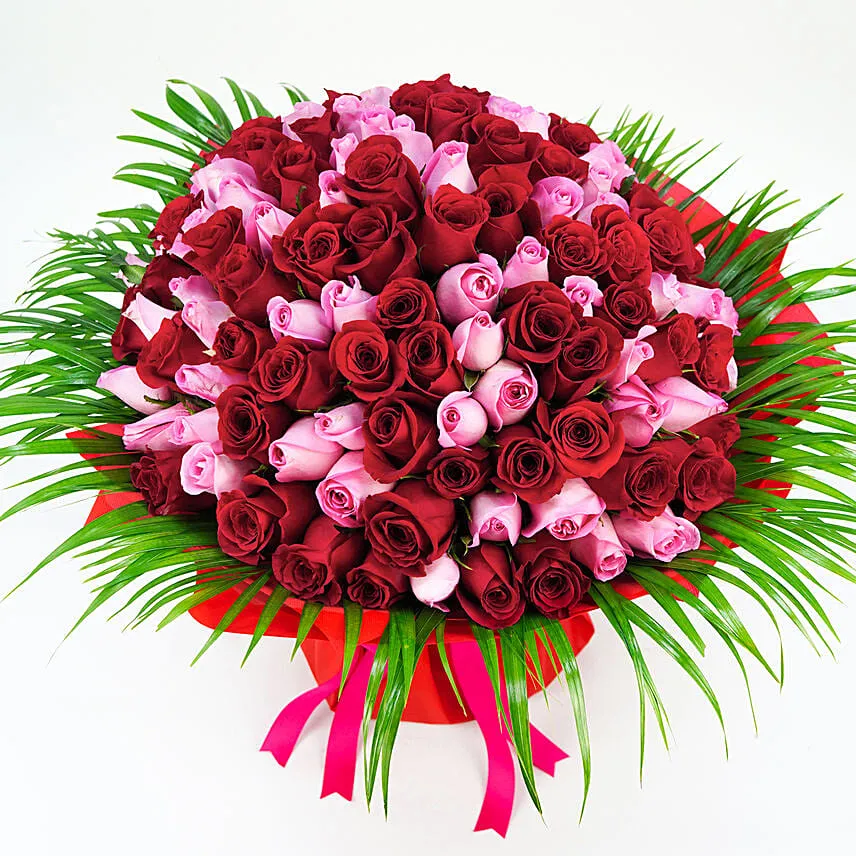200 Pink and Purple Roses Bouquet