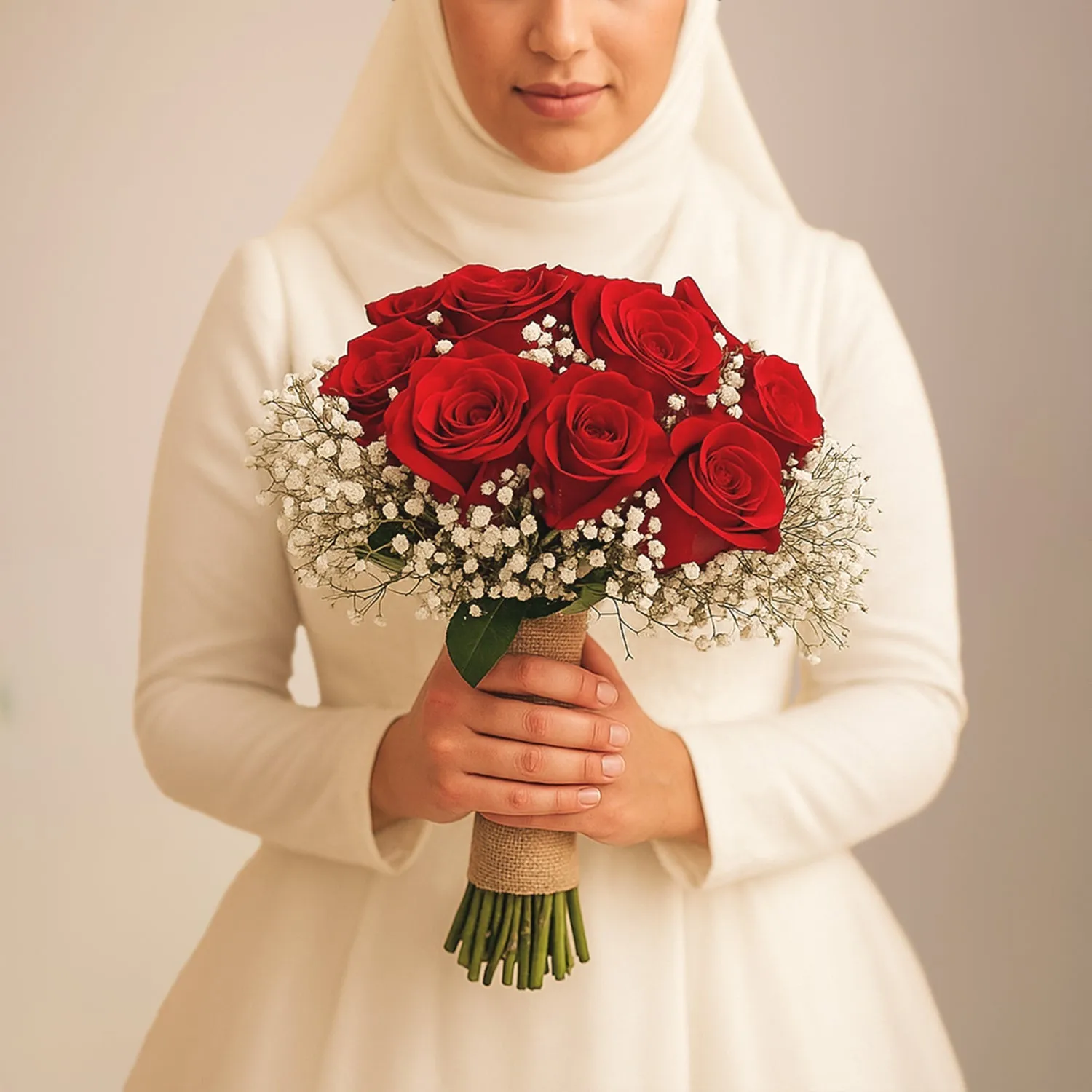 Royal Ruby Roses Bridal Bouquet