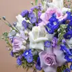 Elegant Mixed Flower Blooms in Ceramic Vase