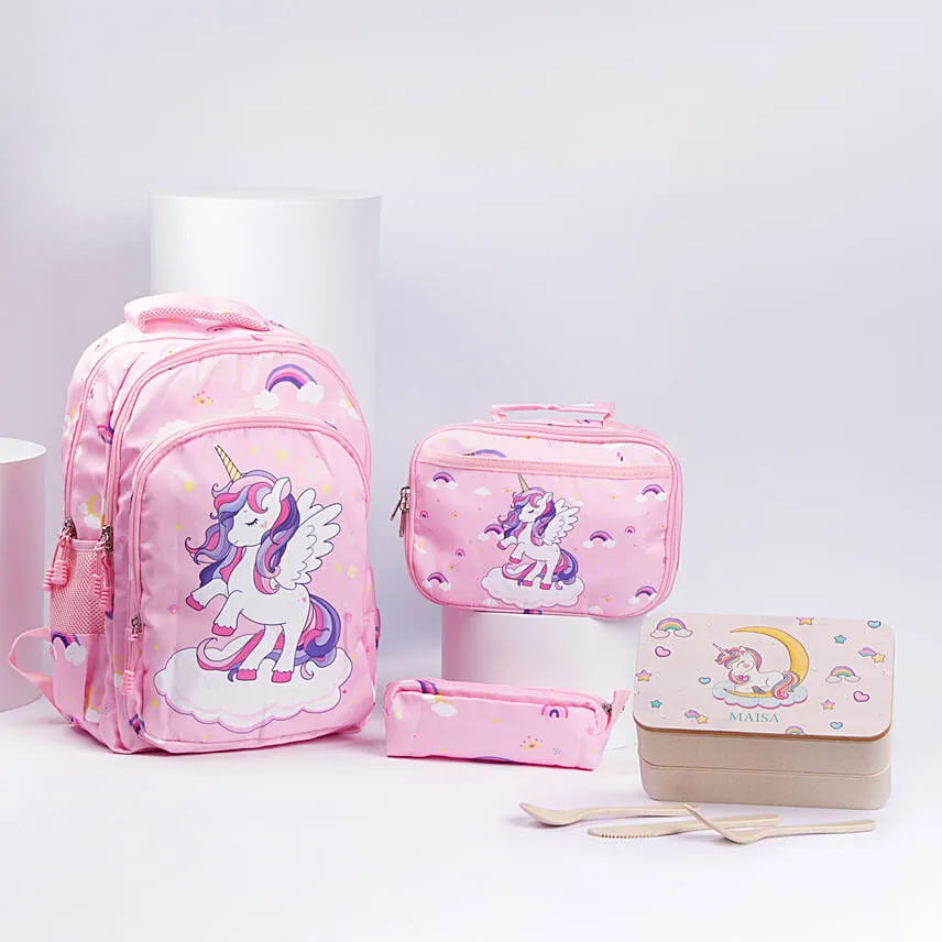 Unicorn Back to school bag Combo for Girls